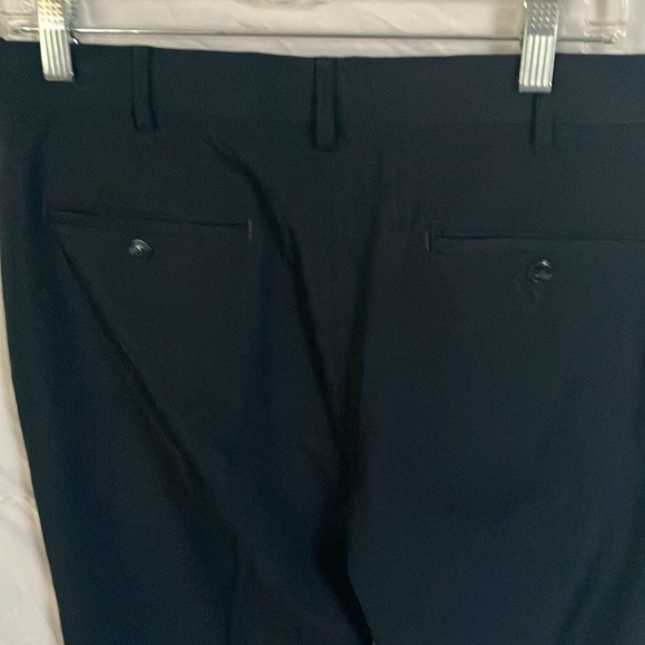 Travel Smart:Navy Blue Classic Fit Flat Front Dress Pants- Comfort Stretch-34x30 - Picture 12 of 16